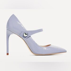 Purple Stiletto Heels with Mary Jane Style